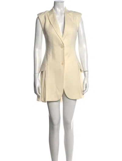 Pre-owned Simkhai V-neck Mini Dress In Neutral