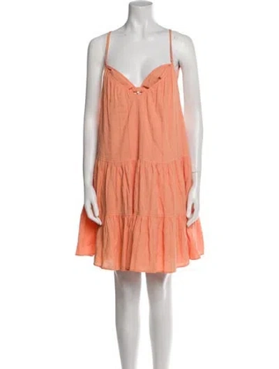 Pre-owned Simkhai V-neck Mini Dress In Orange