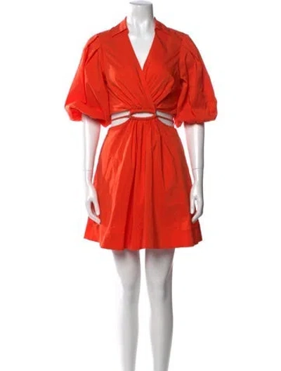 Pre-owned Simkhai V-neck Mini Dress In Orange