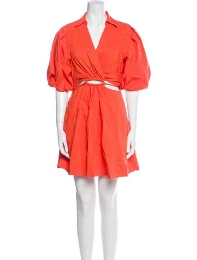 Pre-owned Simkhai V-neck Mini Dress In Orange