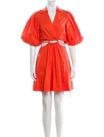 Pre-owned Simkhai V-neck Mini Dress In Orange
