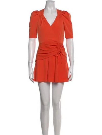 Pre-owned Simkhai V-neck Mini Dress In Orange