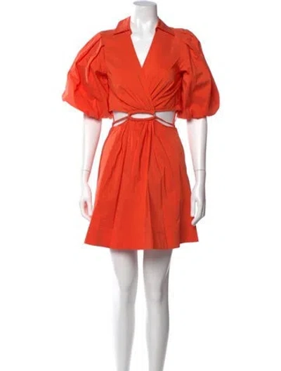 Pre-owned Simkhai V-neck Mini Dress In Orange