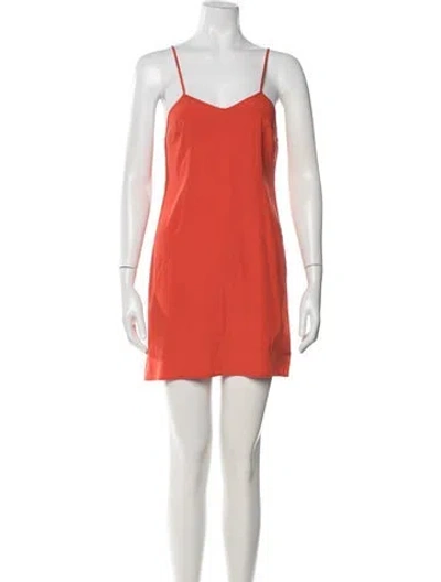 Pre-owned Simkhai V-neck Mini Dress In Orange