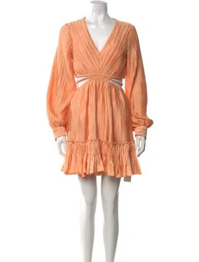 Pre-owned Simkhai V-neck Mini Dress In Orange