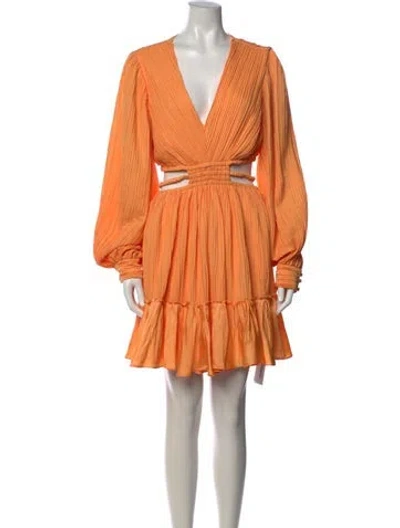 Pre-owned Simkhai V-neck Mini Dress In Orange