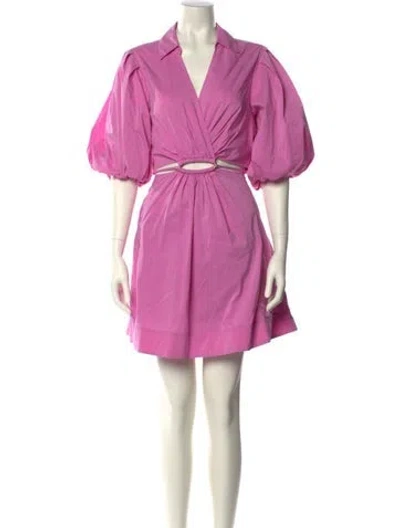 Pre-owned Simkhai V-neck Mini Dress In Pink