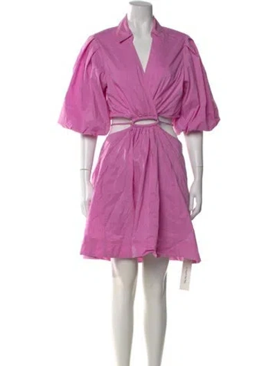 Pre-owned Simkhai V-neck Mini Dress In Pink