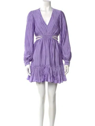 Pre-owned Simkhai V-neck Mini Dress In Purple