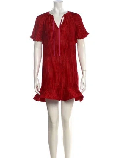 Pre-owned Simkhai V-neck Mini Dress In Red