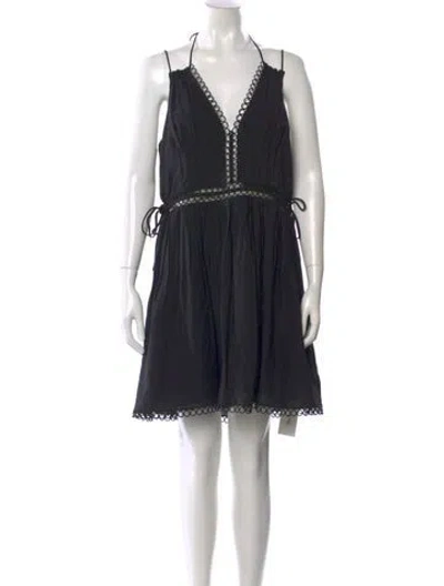 Pre-owned Simkhai V-neck Mini Dress W/ Tags In Black