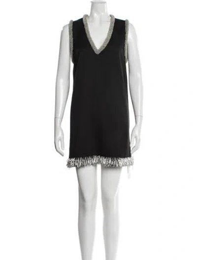 Pre-owned Simkhai V-neck Mini Dress W/ Tags In Black