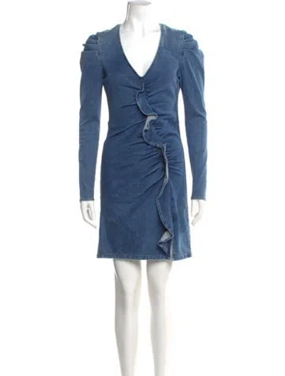 Pre-owned Simkhai V-neck Mini Dress W/ Tags In Blue