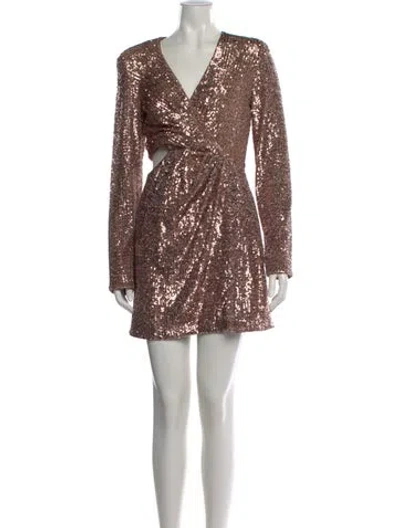 Pre-owned Simkhai V-neck Mini Dress W/ Tags In Brown
