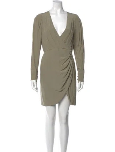 Pre-owned Simkhai V-neck Mini Dress W/ Tags In Green