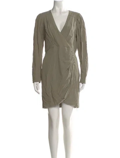 Pre-owned Simkhai V-neck Mini Dress W/ Tags In Green