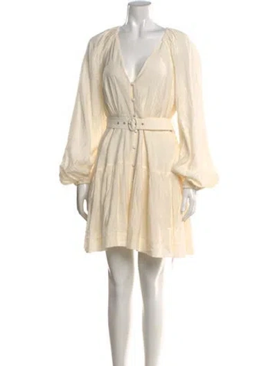 Pre-owned Simkhai V-neck Mini Dress W/ Tags In Neutral
