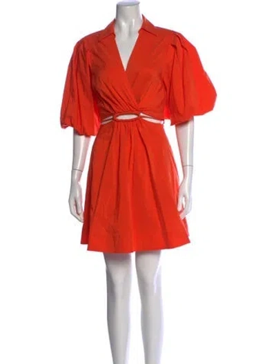 Pre-owned Simkhai V-neck Mini Dress W/ Tags In Orange