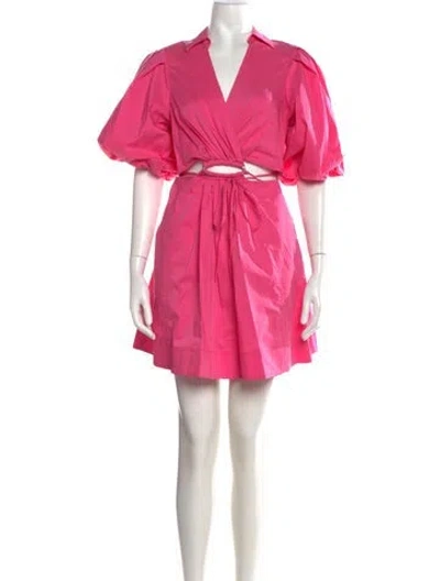 Pre-owned Simkhai V-neck Mini Dress W/ Tags In Pink