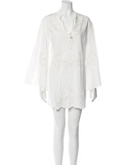 Pre-owned Simkhai V-neck Mini Dress In White