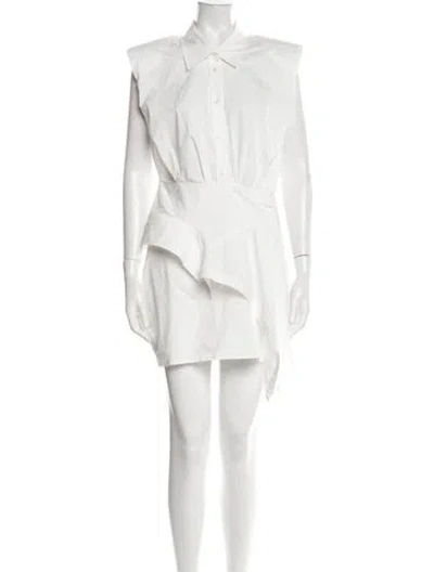 Pre-owned Simkhai V-neck Mini Dress In White