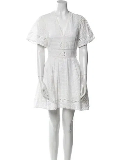 Pre-owned Simkhai V-neck Mini Dress In White