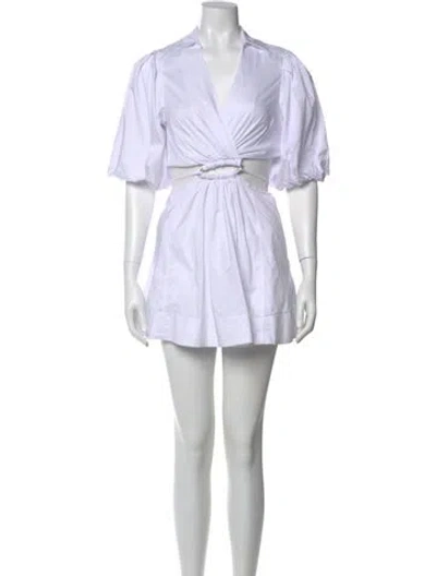 Pre-owned Simkhai V-neck Mini Dress In White