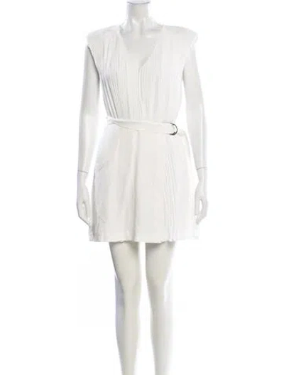 Pre-owned Simkhai V-neck Mini Dress In White