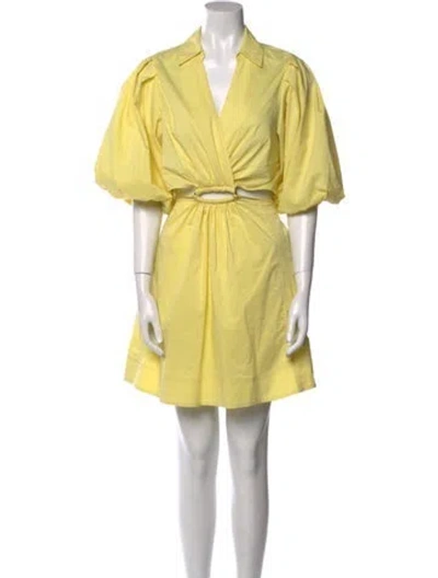 Pre-owned Simkhai V-neck Mini Dress In Yellow