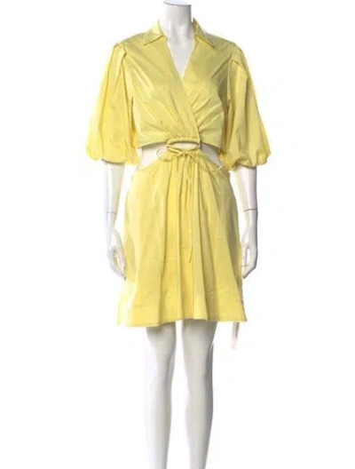 Pre-owned Simkhai V-neck Mini Dress In Yellow