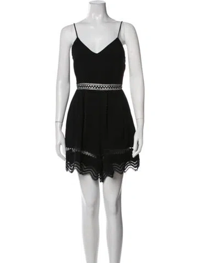 Pre-owned Simkhai V-neck Romper In Black