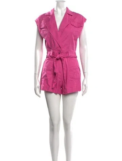 Pre-owned Simkhai V-neck Romper In Pink