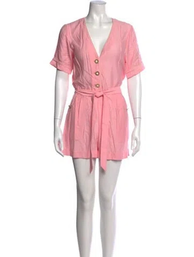Pre-owned Simkhai V-neck Romper W/ Tags In Pink