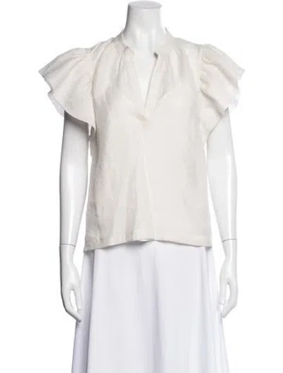 Pre-owned Simkhai V-neck Short Sleeve Blouse In Multi