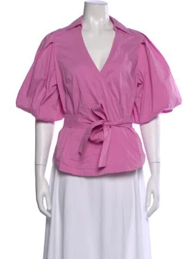 Pre-owned Simkhai V-neck Short Sleeve Blouse W/ Tags In Pink