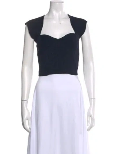 Pre-owned Simkhai V-neck Short Sleeve Crop Top In Brown