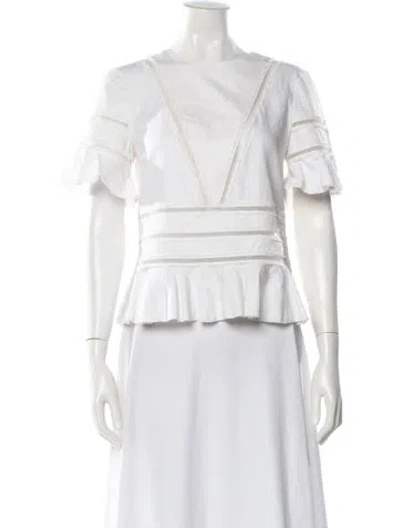 Pre-owned Simkhai V-neck Short Sleeve Top In White