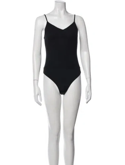 Pre-owned Simkhai V-neck Sleeveless Bodysuit In Black