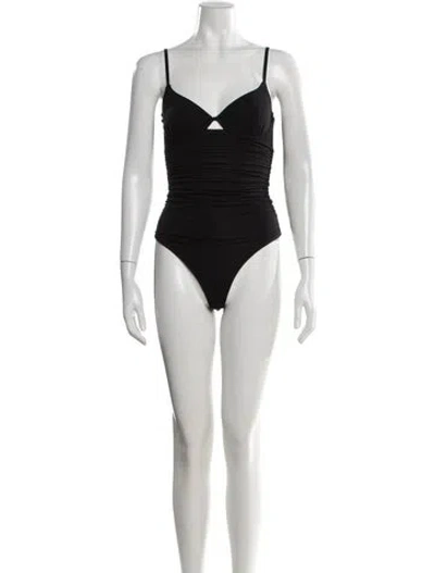 Pre-owned Simkhai V-neck Sleeveless Bodysuit In Black