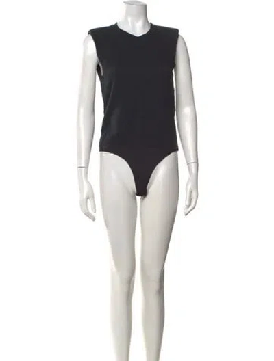Pre-owned Simkhai V-neck Sleeveless Bodysuit In Blue