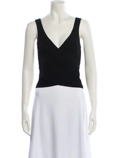 Pre-owned Simkhai V-neck Sleeveless Crop Top In Black