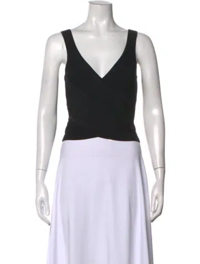 Pre-owned Simkhai V-neck Sleeveless Crop Top In Black