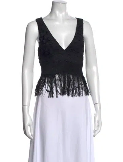 Pre-owned Simkhai V-neck Sleeveless Crop Top In Multi