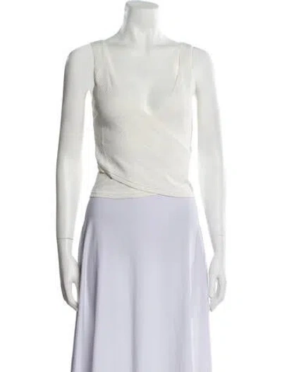 Pre-owned Simkhai V-neck Sleeveless Crop Top In Neutral
