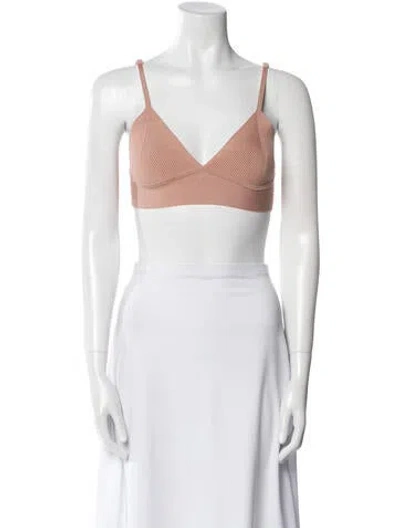 Pre-owned Simkhai V-neck Sleeveless Crop Top In Neutral