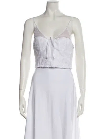 Pre-owned Simkhai V-neck Sleeveless Crop Top In Neutral