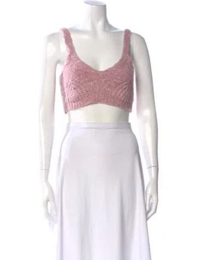 Pre-owned Simkhai V-neck Sleeveless Crop Top In Neutral