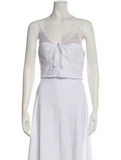 Pre-owned Simkhai V-neck Sleeveless Crop Top In Neutral