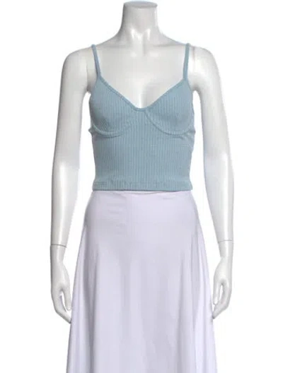 Pre-owned Simkhai V-neck Sleeveless Crop Top In Neutral
