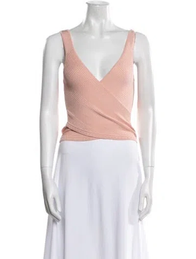 Pre-owned Simkhai V-neck Sleeveless Crop Top In Pink